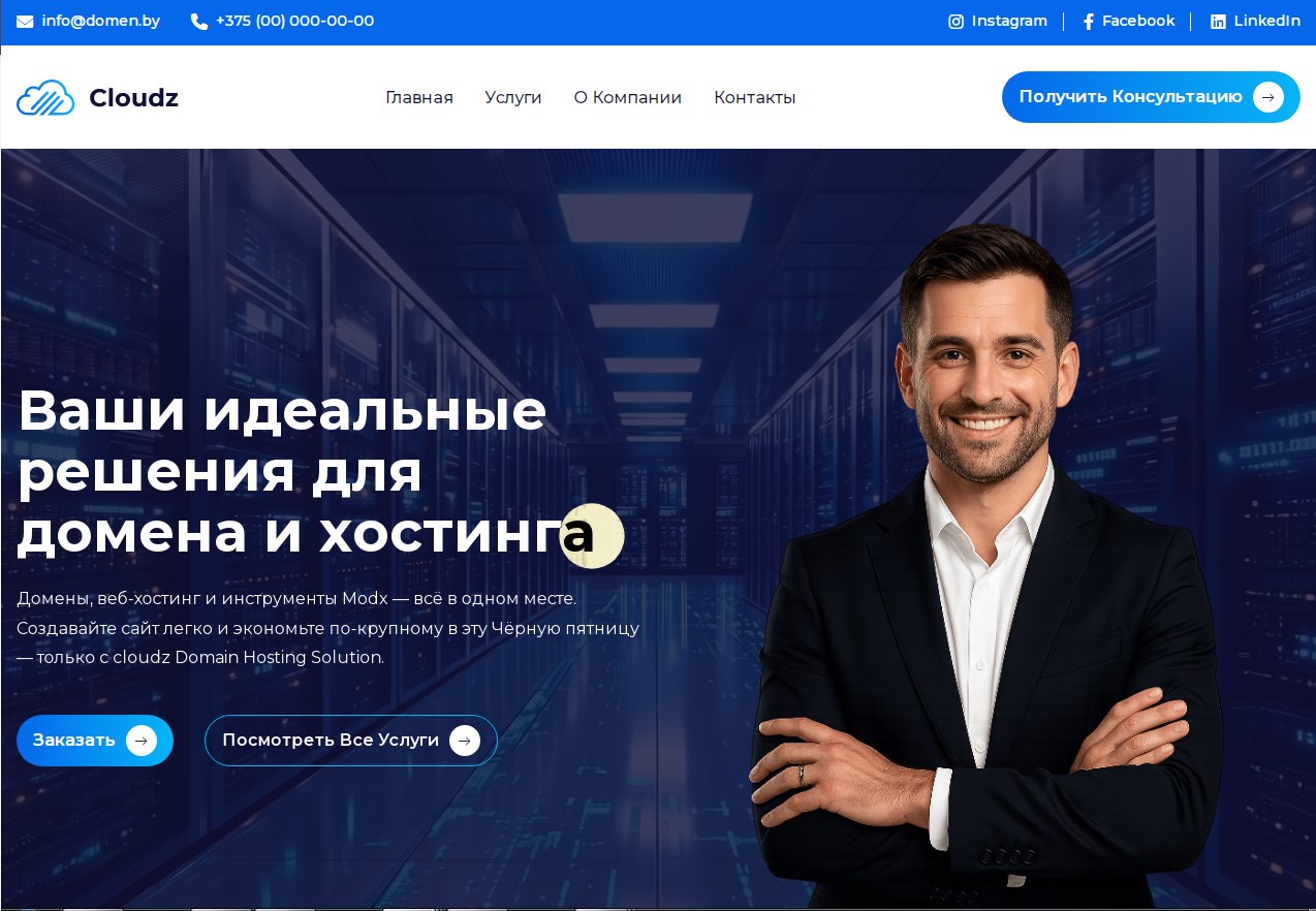 Сайт продажи хостинга и доменов