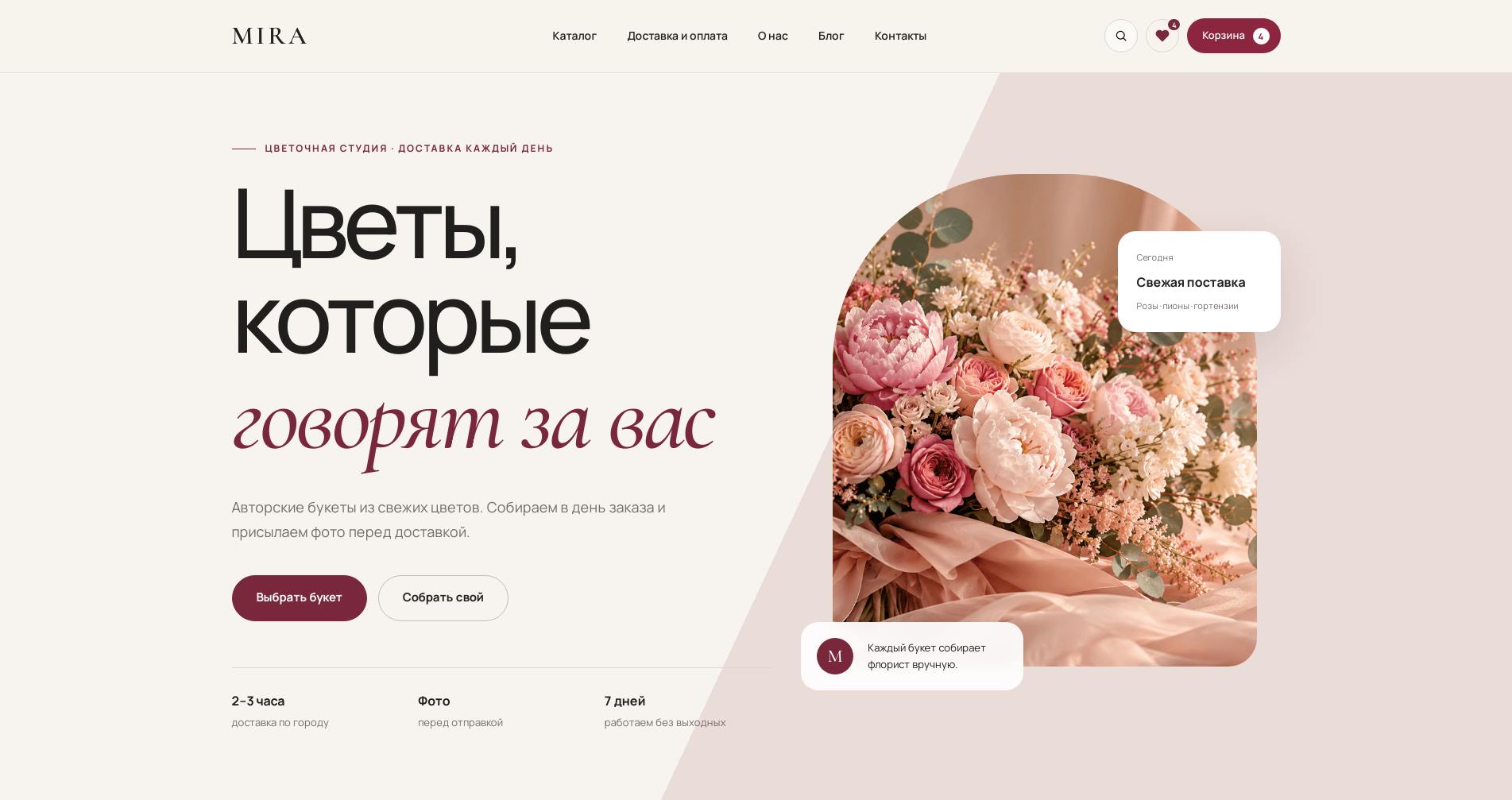 Интернет-магазин цветов на MODX